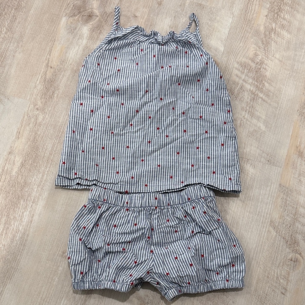 Striped Kids Set with Red Stars